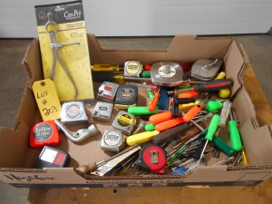 NUT DRIVErS, SCREWDRIVERS, MEASURING TAPES, CHALK LINE, 100' MEASURING TAPE
