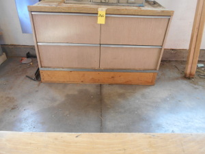 4 DRAWER WOOD CABINET WITH CONTENTS