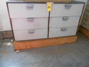 6 DRAWER WOOD CABINET WITH CONTENTS