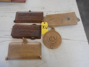 5 ANTIQUE CAST IRON PLATES