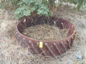 ANTIQUE LARGE STEEL WHEEL