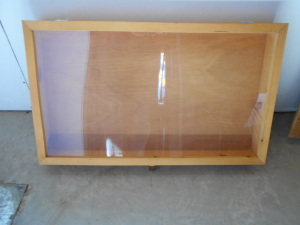 WOOD DISPLAY CABINET WITH PLEXIGLASS