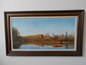 FRAMED OIL PAINTING - RIVER VIEW