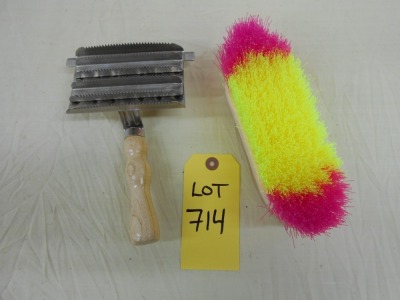 New Dandy Brush & Curry Comb - yellow/pink