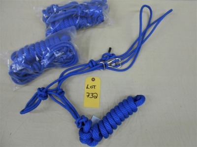New Rope Halter with Lead - royal blue X 3