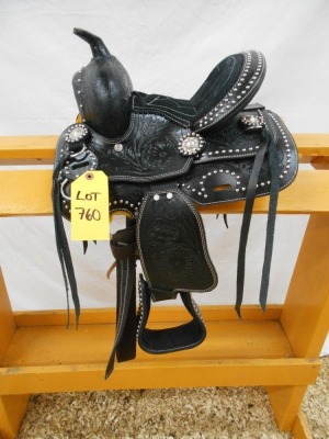 New 8" Little Tots Western Saddle - black