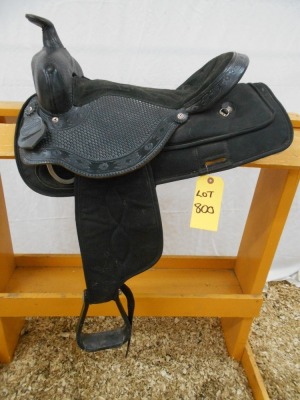 16" Black 'Saddle King' Western Saddle - light weight, synthetic