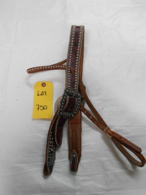 New Belt Style Headstall in Red