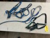3 NYLON SMALL HORSE HALTERS & 1 CAVESON